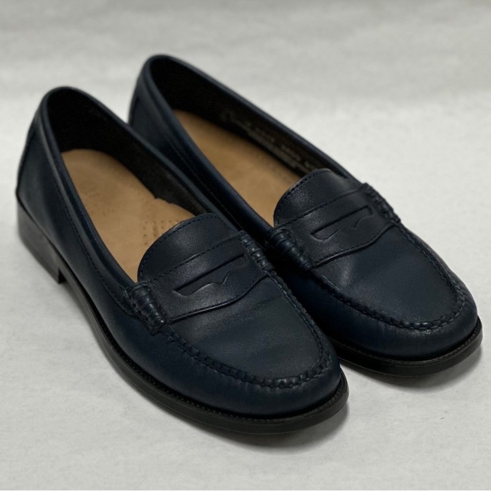 G.H.BASS Whitney Weejuns Penny Loafers Blue Leather Size 6.5